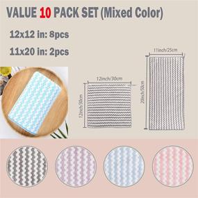 img 2 attached to 🧽 AMITER 10 Pack Kitchen Dish Towels, 100% Cotton Dishcloths Set for Washing and Drying Dishes, Dish Rags for Kitchen, Cleaning Towel, Kitchen Wash Clothes