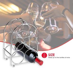 img 3 attached to 🍷 Stylish and Practical: Home Basics Tabletop Wine Rack in Chrome - 5-Bottle Capacity