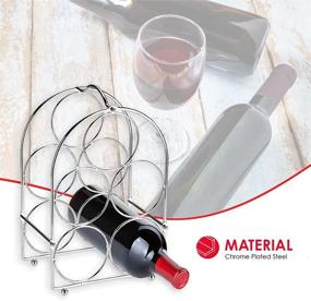 img 4 attached to 🍷 Stylish and Practical: Home Basics Tabletop Wine Rack in Chrome - 5-Bottle Capacity