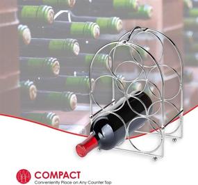 img 1 attached to 🍷 Stylish and Practical: Home Basics Tabletop Wine Rack in Chrome - 5-Bottle Capacity