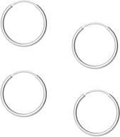 sterling silver small cartilage earring hoop piercing set – endless body rings for women, men, and girls logo