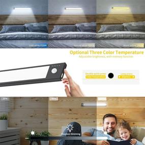 img 2 attached to 🔦 Versatile LED Closet Light with Motion Sensor and Dimmable Rechargeable Design – Ideal for Kitchen Cabinets, Office Cupboards, Stairs, and Garage