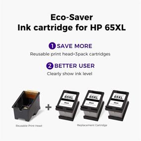 img 1 attached to LEMERO Remanufactured HP 65 XL 65XL Ink 🖨️ Cartridges for Envy 5055 5052 DeskJet 3755 2622 (3 Black)