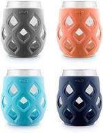 🍷 ello cru stemless wine glass set with protective silicone sleeves logo