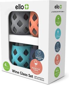 img 2 attached to 🍷 Ello Cru Stemless Wine Glass Set with Protective Silicone Sleeves