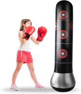 ushma 68 inches tall kids punching bag - freestanding fitness punching bag for children, inflatable boxing bag for toddlers - bop bag for boys and girls, promotes exercise and energy relief логотип