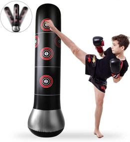 img 1 attached to USHMA 68 inches Tall Kids Punching Bag - Freestanding Fitness Punching Bag for Children, Inflatable Boxing Bag for Toddlers - Bop Bag for Boys and Girls, Promotes Exercise and Energy Relief