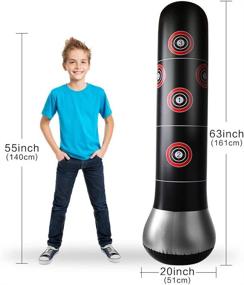 img 3 attached to USHMA 68 inches Tall Kids Punching Bag - Freestanding Fitness Punching Bag for Children, Inflatable Boxing Bag for Toddlers - Bop Bag for Boys and Girls, Promotes Exercise and Energy Relief