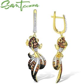 img 3 attached to 🐾 Santuzza Panther Drop Earrings: Exquisite 925 Sterling Silver Dangle Earring