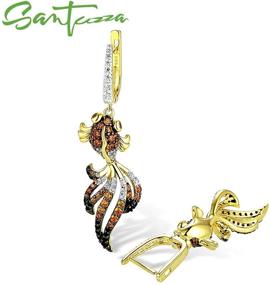 img 2 attached to 🐾 Santuzza Panther Drop Earrings: Exquisite 925 Sterling Silver Dangle Earring