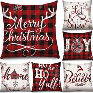 christmas buffalo cushion decoration bedroom logo