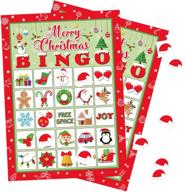 🎄 christmas bingo game xmas holiday winter party supplies: fun filled favors for 40 players! logo