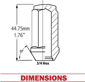 img 3 attached to 🔧 Набор из 20 черных гайковых гаек 9/16 - Подходит для Dodge Ram 1500, Durango, Dakota.