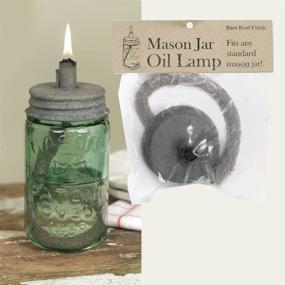 img 1 attached to 🔥 Mason Jar Oil Lamp Lid Kit - Rustic Country Barn Roof Finish (1)