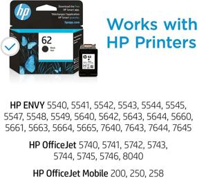 img 3 attached to 🖨️ HP 62 Black Ink Cartridge: Compatible with ENVY 5540, 5640, 5660, 7640 Series, OfficeJet 5740, 8040 Series, OfficeJet Mobile 200, 250 Series