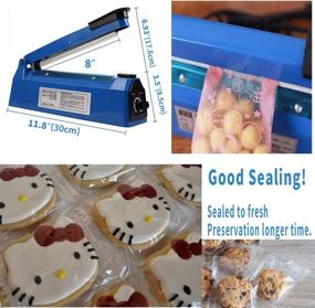 img 2 attached to 🔥 Manual Heat Sealer Machine for Plastic Bags - 8 Inch Impulse Sealer for PE PP Bags with Extra Replace Element Grip