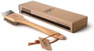 🏕️ little cabin – ultimate bbq grill brush & scraper – 16" solid wood & stainless steel – scratch-free cleaning for char broil & ceramic grills логотип