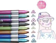 ✨ aomi double line outline drawing pens: 8 colors metallic glitter markers for art & craft: perfect gift for kids logo