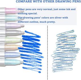 img 2 attached to ✨ AOMI Double Line Outline Drawing Pens: 8 Colors Metallic Glitter Markers for Art & Craft: Perfect Gift for Kids