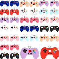 🎮 colorful gaming controller charms - 72 piece video game resin pendants for diy jewelry making logo