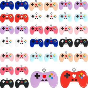 img 4 attached to 🎮 Colorful Gaming Controller Charms - 72 Piece Video Game Resin Pendants for DIY Jewelry Making