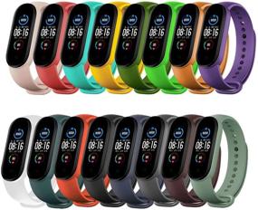 img 4 attached to Yuuol Soft Silicone Wristbands - Compatible with Xiaomi Mi Band 6 Band, Xiaomi Mi Band 5 Band, Amazfit Band 5 Band - Sport Adjustable Wrist Strap for Women and Men