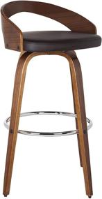 img 3 attached to 🪑 Armen Living LCSOBABRWA26 Sonia Barstool: 26"H, Polyurethane Upholstery, Walnut Wood Finish in Brown