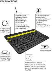 img 2 attached to 💻 Восстановленная клавиатура Logitech K480 Multi-Device Bluetooth для компьютеров, планшетов и смартфонов, черная - 920-006342