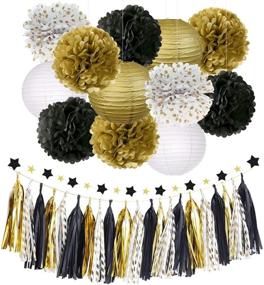 img 4 attached to 🎉 Stunning NICROLANDEE Black and Gold Party Decorations for a Memorable 2022 New Year Celebration, Wedding, Birthday, Prom!