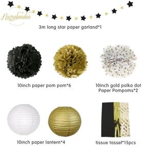 img 2 attached to 🎉 Stunning NICROLANDEE Black and Gold Party Decorations for a Memorable 2022 New Year Celebration, Wedding, Birthday, Prom!