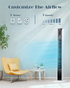 img 3 attached to 🌬️ 34'' White Uthfy Electric Standing Tower Fan, Oscillating with Remote, Ideal for Bedroom, Office and Home, Quiet Cooling & Portable Bladeless Tower Fan, LED Display (JTF-10-R)