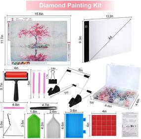 img 3 attached to Набор A4 Diamond Painting Led Light Pad с регулируемым светом и дизайном Сакуры на озере - идеально для взрослых и детей - набор для творчества Aenoko DIY Diamond Art с USB-подсветкой и 5D рисованием бриллиантами.