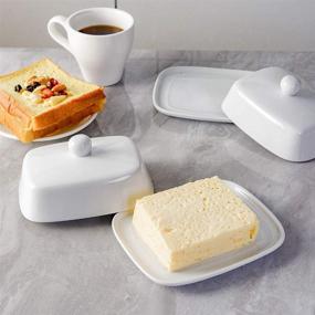 img 3 attached to Sleek Ceramic Butter Dish with Yelife Porcelain Handle: A Stylish Kitchen Essential