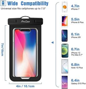 img 2 attached to 📱 ProCase Waterproof Phone Pouch (2 Pack) for iPhone 11 Pro Max, Galaxy S20 - Black