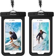 📱 procase waterproof phone pouch (2 pack) for iphone 11 pro max, galaxy s20 - black logo