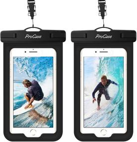 img 4 attached to 📱 ProCase Waterproof Phone Pouch (2 Pack) for iPhone 11 Pro Max, Galaxy S20 - Black