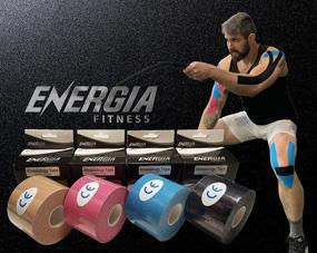 img 3 attached to 2 inch x 16.4 feet Uncut Roll Energia Fitness Kinesiology Tape - Hypoallergenic Elastic Waterproof Breathable Medical Cotton Athletic Sports Tape for Pain Relief