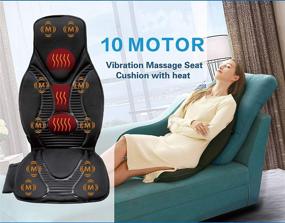 img 3 attached to 🪑 FIVE S FS8816 Massage Seat Cushion: Heat & Nodes Massager for Neck, Back, Lumbar - Home & Office Comfort (Black)