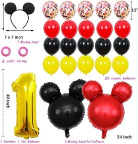 img 2 attached to 🎉 Danirora Mickey Mouse Party Decorations: Vibrant 1st Birthday Supplies for Kids with Mickey Banner, Themed Decor Pack, Balloons & Door Hanger