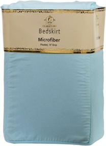 img 2 attached to 🛏️ Clara Clark Premier 1800 Collection Solid Bed Skirt - 14" Drop Pleated Tailored Double Brushed Microfiber Dust Ruffle, Queen Size - Aqua Light Blue