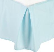 🛏️ clara clark premier 1800 collection solid bed skirt - 14" drop pleated tailored double brushed microfiber dust ruffle, queen size - aqua light blue logo