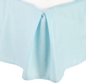 img 3 attached to 🛏️ Clara Clark Premier 1800 Collection Solid Bed Skirt - 14" Drop Pleated Tailored Double Brushed Microfiber Dust Ruffle, Queen Size - Aqua Light Blue