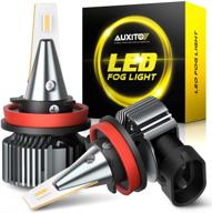 🌟 auxito h11 h8 h16 led fog light bulbs, 3000k golden yellow light, enhanced brightness by 300%, waterproof ip65, non-polarity, pack of 2, with high-performance csp led chips logo