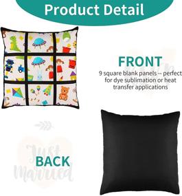 img 3 attached to 🎨 DIY Polyester Cushion Cover: Sublimation Blank Panel Pillow Case 16 x 16 Inches - 9 Photo Panel Throw Pillowcase for Printing Sofa Couch (6-Pack, No Pillow Insert)