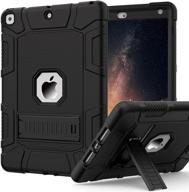 📱 rantice ipad case - hybrid shockproof cover for ipad 10.2'' - drop protection with kickstand - 9th, 8th & 7th gen - black logo