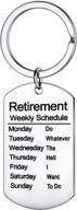 retirement schedule calendar keychain coworkers logo