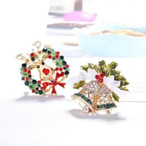 img 2 attached to 🎄 Danbihuabi Set of 6 Christmas Rhinestone Brooches Pins – Festive Jewelry Gifts for Girls
