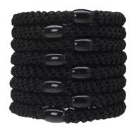 💁 l. erickson grab and go ponytail holders, black - set of eight for exceptional security and gentle hold logo