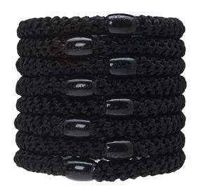 img 3 attached to 💁 L. Erickson Grab and Go Ponytail Holders, Black - Set of Eight for Exceptional Security and Gentle Hold