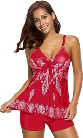 img 4 attached to Women's Clothing: SHELY Paisley Printed Tankini Swimsuit for Optimal Style and Comfort